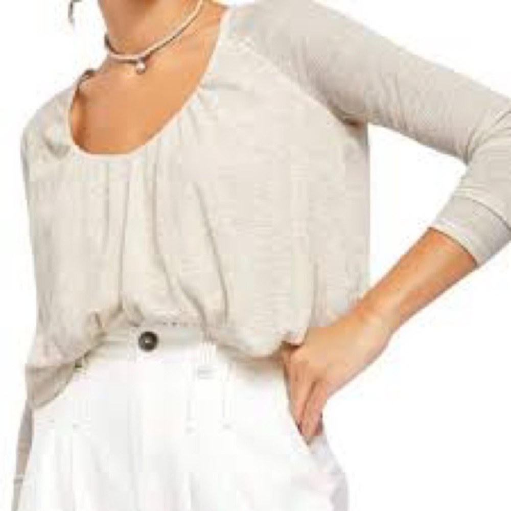We The Free Free People Bondi Thermal Waffle Knit Top Size L NWT